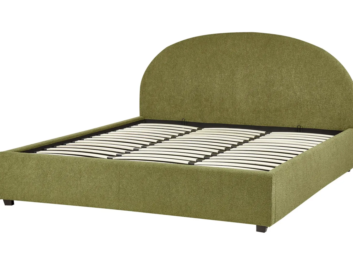 Discount VAUCLUSE Boucle Oliwkowy 180 x 200 cm Łóżka Tapicerowane|Łóżka Podwójne