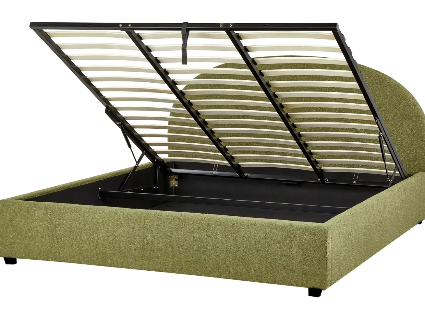 Discount VAUCLUSE Boucle Oliwkowy 180 x 200 cm Łóżka Tapicerowane|Łóżka Podwójne