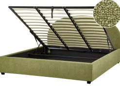 Discount VAUCLUSE Boucle Oliwkowy 180 x 200 cm Łóżka Tapicerowane|Łóżka Podwójne