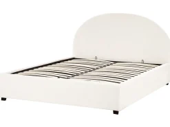 Outlet VAUCLUSE Boucle Złamana biel 160 x 200 cm Łóżka Tapicerowane|Łóżka Podwójne
