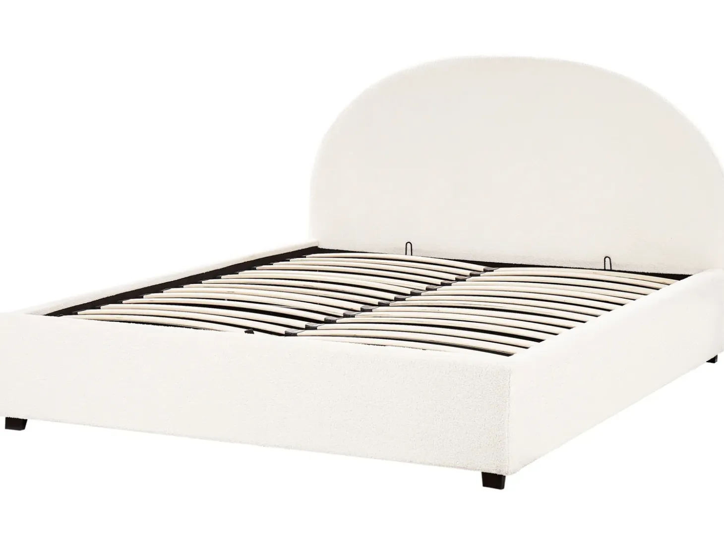 Outlet VAUCLUSE Boucle Złamana biel 160 x 200 cm Łóżka Tapicerowane|Łóżka Podwójne