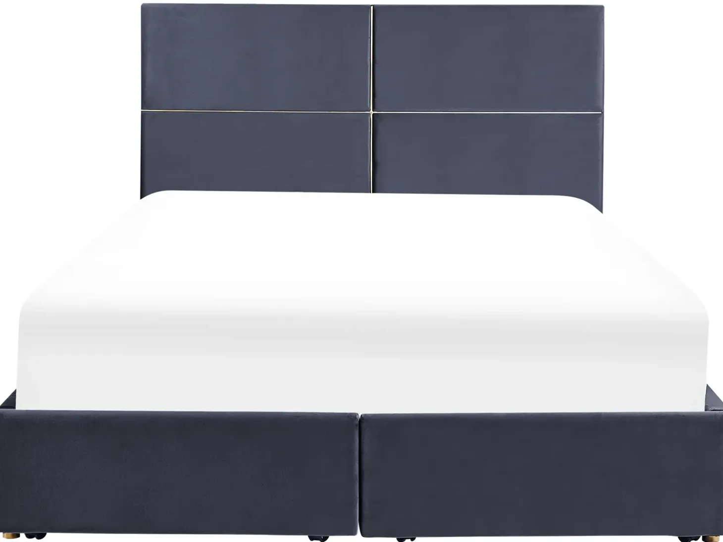 Clearance Łóżko z pojemnikiem VERNOYES Welur Czarny 160 x 200 cm Łóżka Tapicerowane|Łóżka Podwójne