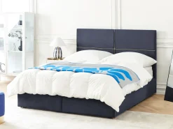Clearance Łóżko z pojemnikiem VERNOYES Welur Czarny 160 x 200 cm Łóżka Tapicerowane|Łóżka Podwójne