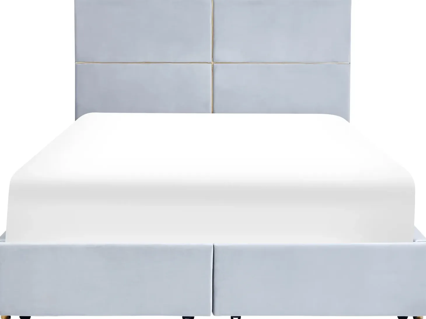 Discount Łóżko z pojemnikiem VERNOYES Welur Jasnoszary 160 x 200 cm Łóżka Tapicerowane|Łóżka Podwójne
