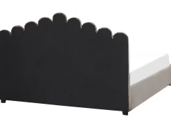 Hot VINCENNES Welur Beżowoszary 180 x 200 cm Łóżka Tapicerowane|Łóżka Podwójne