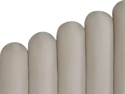 Hot VINCENNES Welur Beżowoszary 180 x 200 cm Łóżka Tapicerowane|Łóżka Podwójne