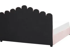 New VINCENNES Welur Pastelowy róż 180 x 200 cm Łóżka Tapicerowane|Łóżka Podwójne