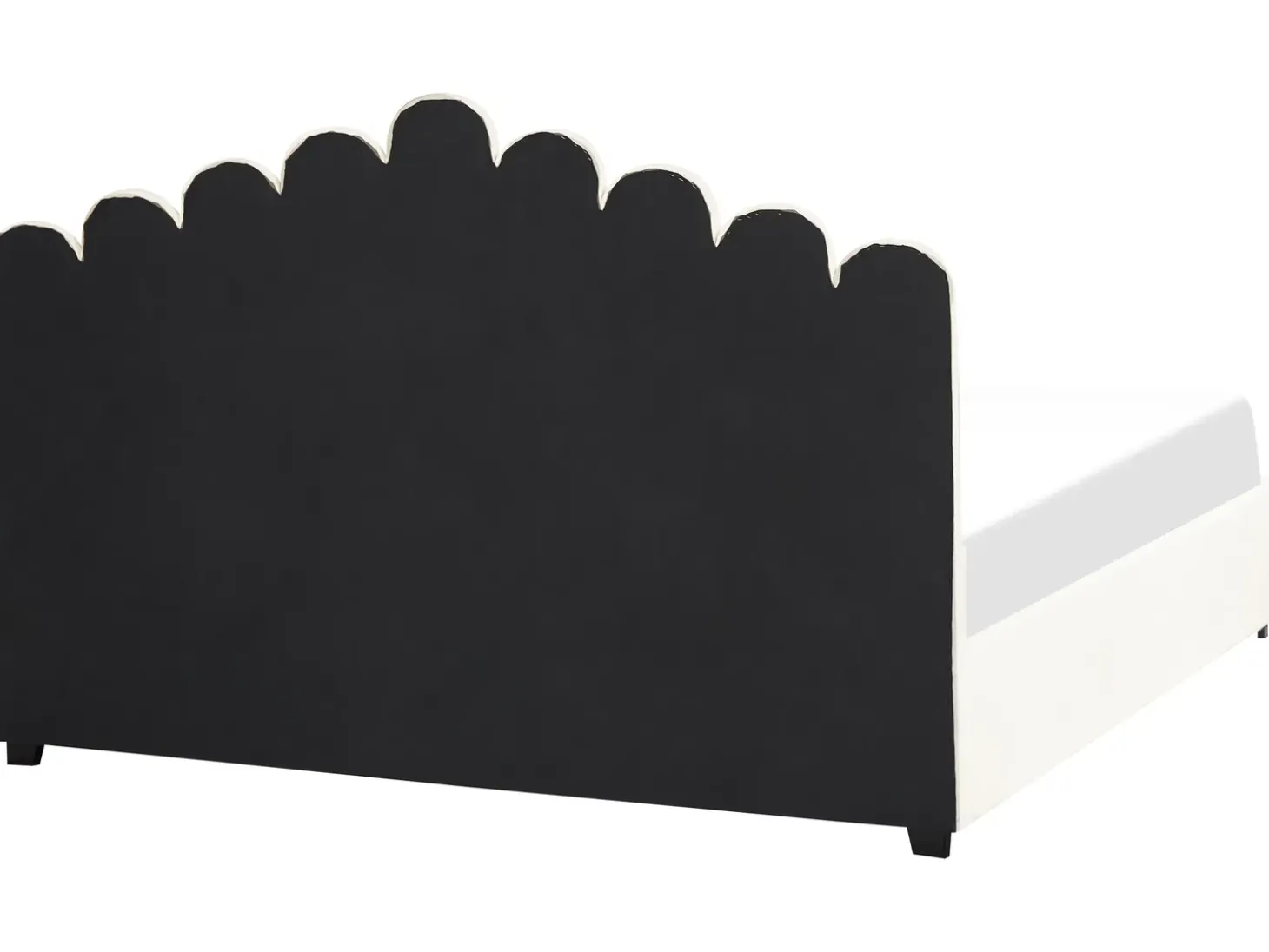 VINCENNES Welur Złamana biel 180 x 200 cm Łóżka Tapicerowane|Łóżka Podwójne