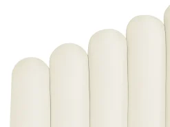 VINCENNES Welur Złamana biel 180 x 200 cm Łóżka Tapicerowane|Łóżka Podwójne