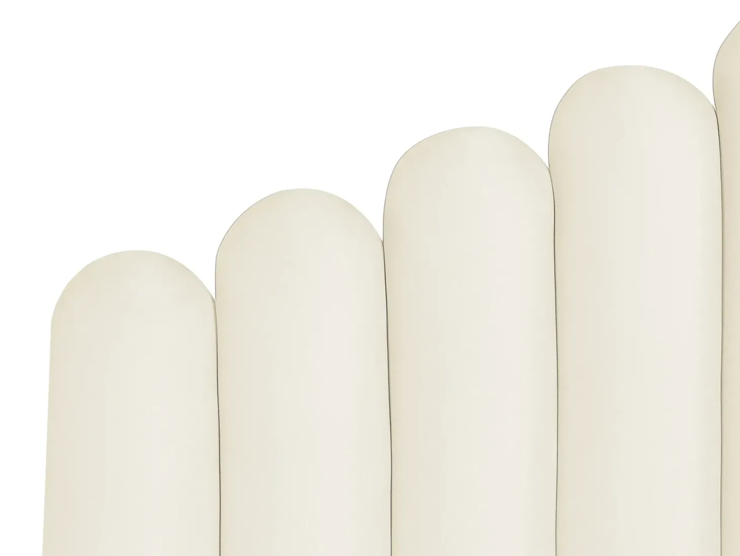 VINCENNES Welur Złamana biel 180 x 200 cm Łóżka Tapicerowane|Łóżka Podwójne