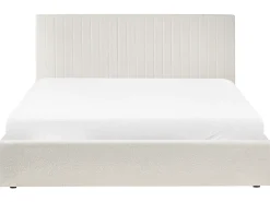 Outlet Łóżko z pojemnikiem VION Boucle Złamana biel 180 x 200 cm Łóżka Tapicerowane|Łóżka Podwójne
