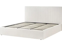 Outlet Łóżko z pojemnikiem VION Boucle Złamana biel 180 x 200 cm Łóżka Tapicerowane|Łóżka Podwójne