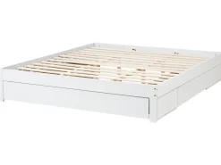 Discount Łóżko z szufladami bez zagłówka GIAT Drewno Biały 180 x 200 cm Łóżka Podwójne|Łóżka Z Pojemnikiem