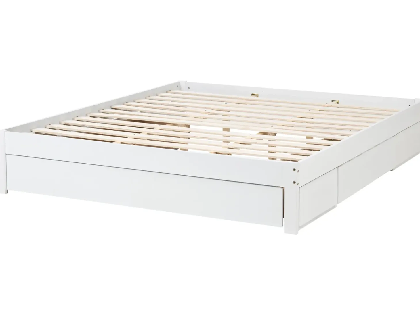 Discount Łóżko z szufladami bez zagłówka GIAT Drewno Biały 180 x 200 cm Łóżka Podwójne|Łóżka Z Pojemnikiem