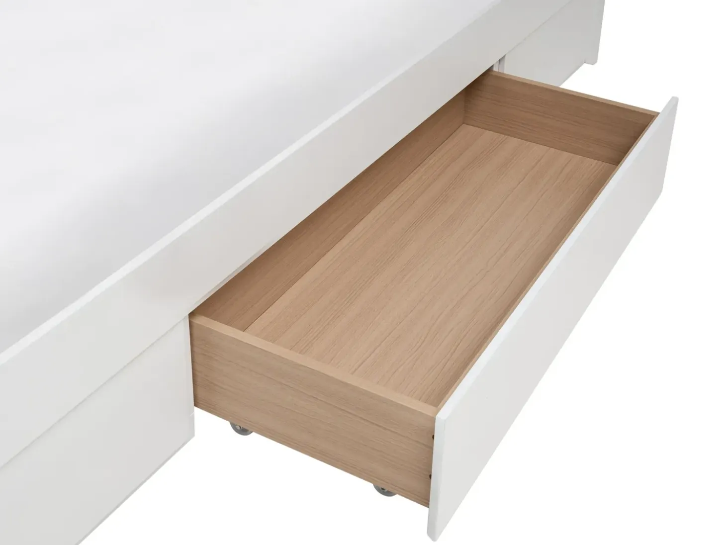 Discount Łóżko z szufladami bez zagłówka GIAT Drewno Biały 180 x 200 cm Łóżka Podwójne|Łóżka Z Pojemnikiem