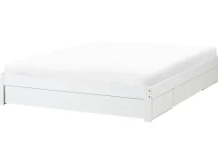 Discount Łóżko z szufladami bez zagłówka GIAT Drewno Biały 180 x 200 cm Łóżka Podwójne|Łóżka Z Pojemnikiem