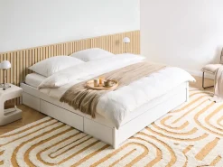 Discount Łóżko z szufladami bez zagłówka GIAT Drewno Biały 180 x 200 cm Łóżka Podwójne|Łóżka Z Pojemnikiem