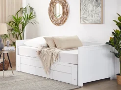 Sale Łóżko z szufladami Drewno CAHORS 90 x 200 cm Łóżka Wysuwane I Dzienne|Wszystkie Łóżka