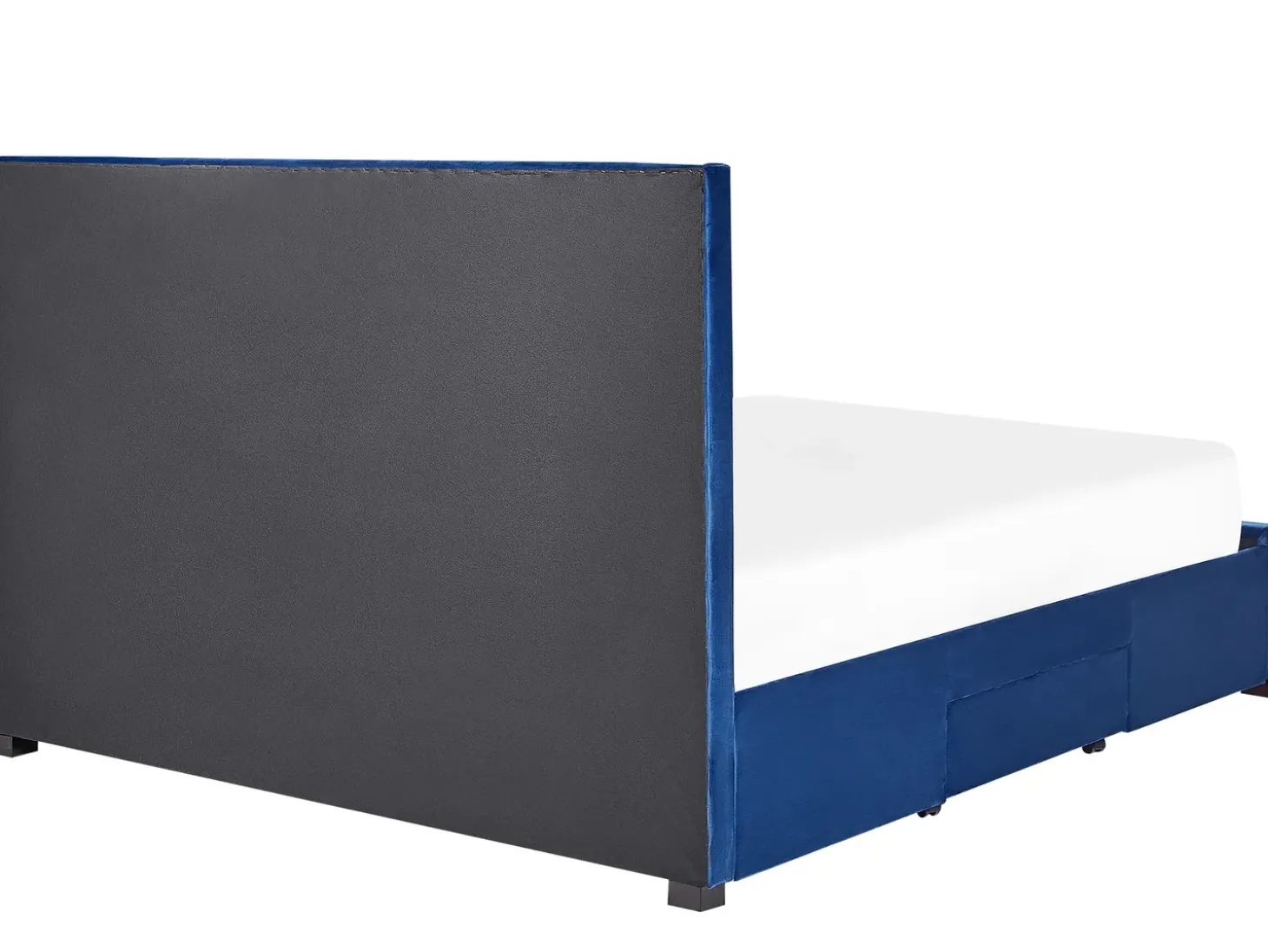 Clearance Łóżko z szufladami LIEVIN Welur Granatowy 180 x 200 cm Łóżka Tapicerowane|Łóżka Podwójne