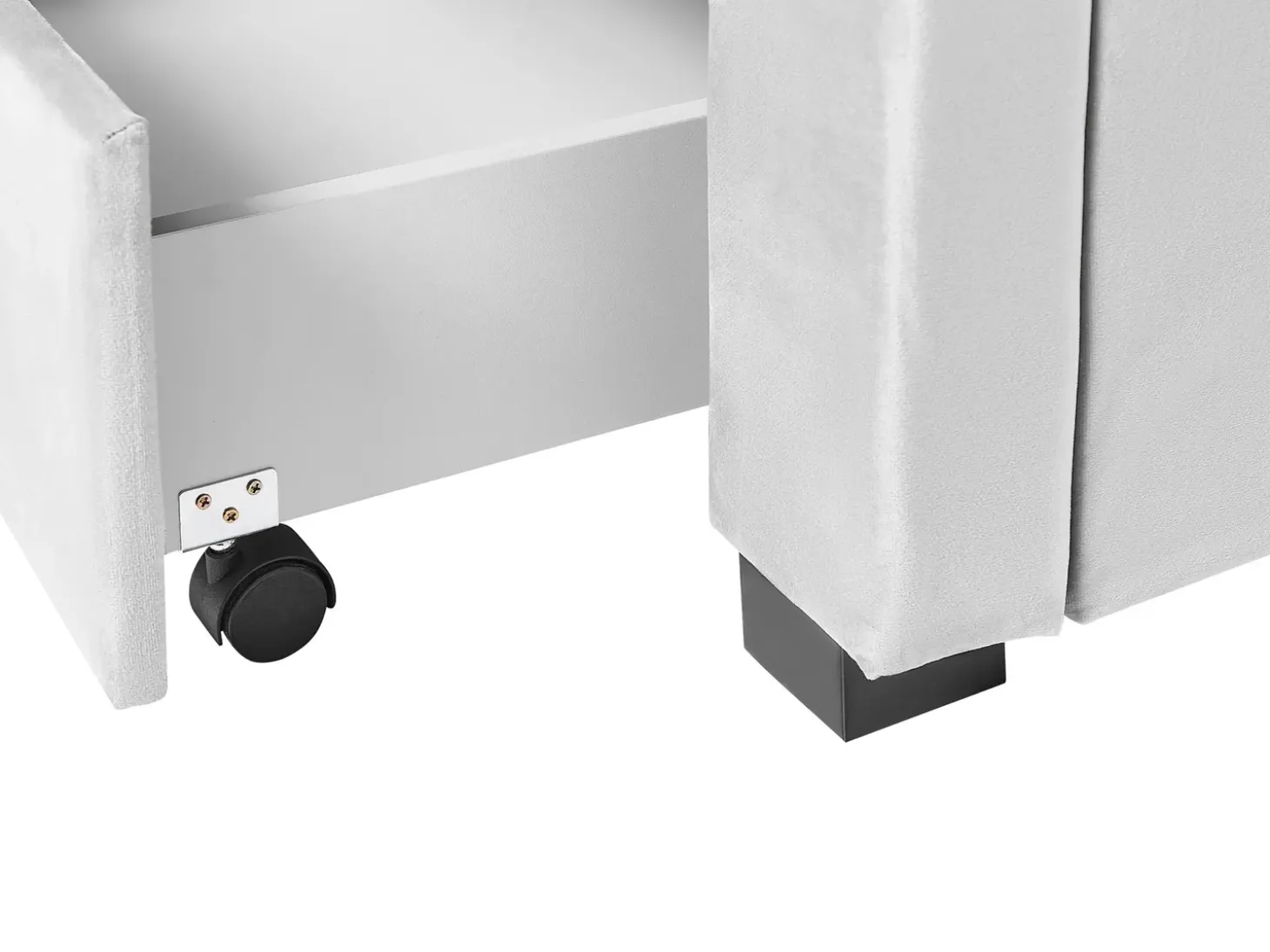 Discount Łóżko z szufladami LIEVIN Welur Jasno 180 x 200 cm Łóżka Tapicerowane|Łóżka Podwójne