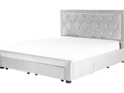 Discount Łóżko z szufladami LIEVIN Welur Jasno 180 x 200 cm Łóżka Tapicerowane|Łóżka Podwójne