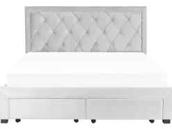 Discount Łóżko z szufladami LIEVIN Welur Jasno 180 x 200 cm Łóżka Tapicerowane|Łóżka Podwójne