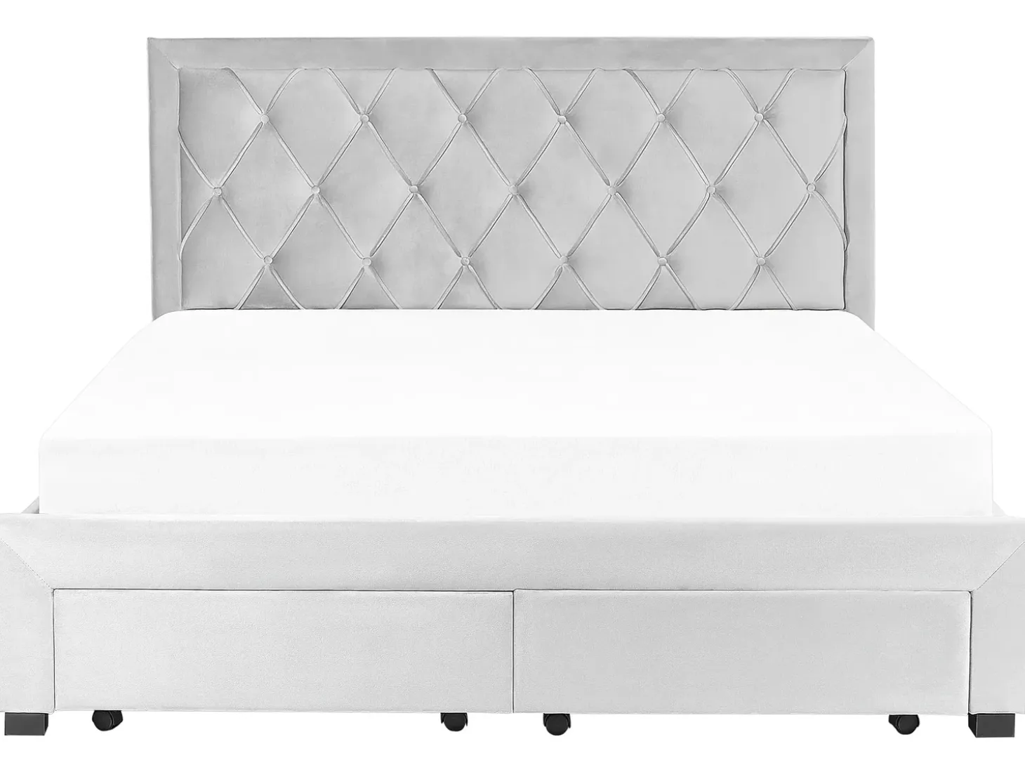 Discount Łóżko z szufladami LIEVIN Welur Jasno 180 x 200 cm Łóżka Tapicerowane|Łóżka Podwójne