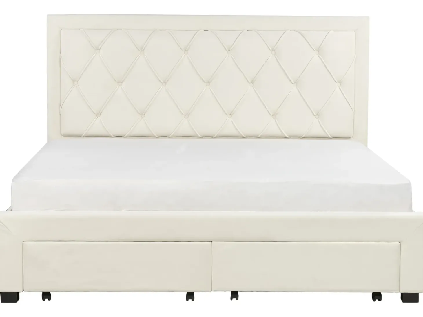 Outlet Łóżko z szufladami LIEVIN Welur Jasno 180 x 200 cm Łóżka Tapicerowane|Łóżka Podwójne
