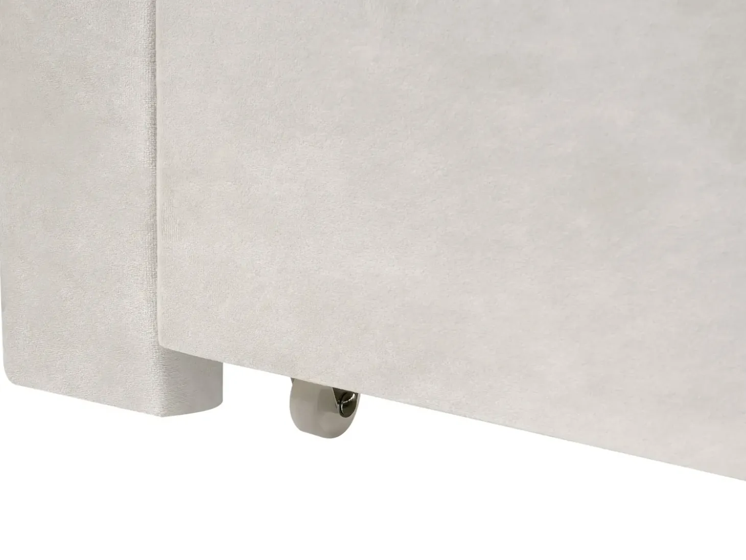 Outlet Łóżko z szufladami LONZAC Welur Złamana biel 180 x 200 cm Łóżka Tapicerowane|Łóżka Podwójne