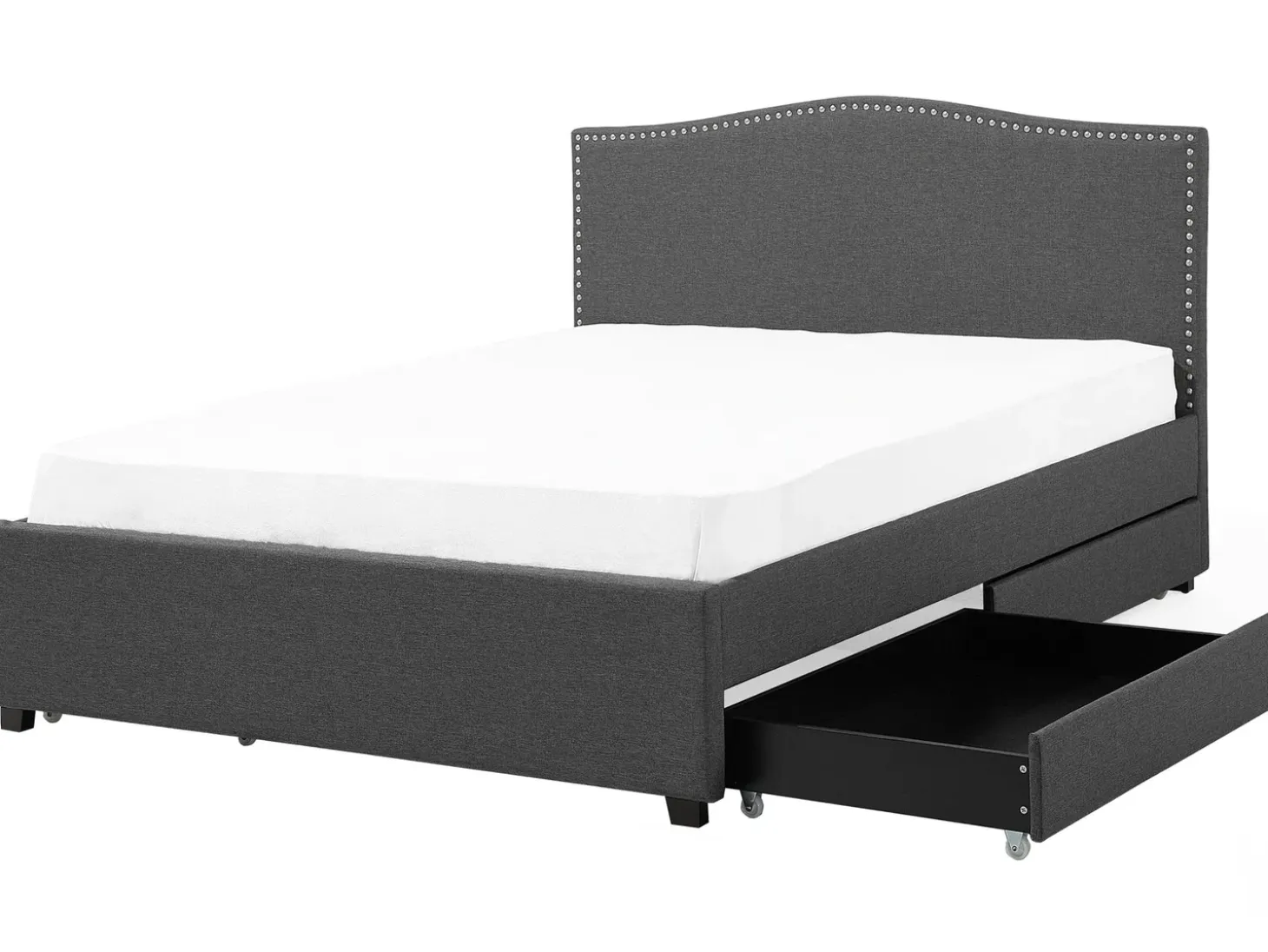 New MONTPELLIER Ciemno 180 x 200 cm LED Łóżka Tapicerowane|Łóżka Podwójne