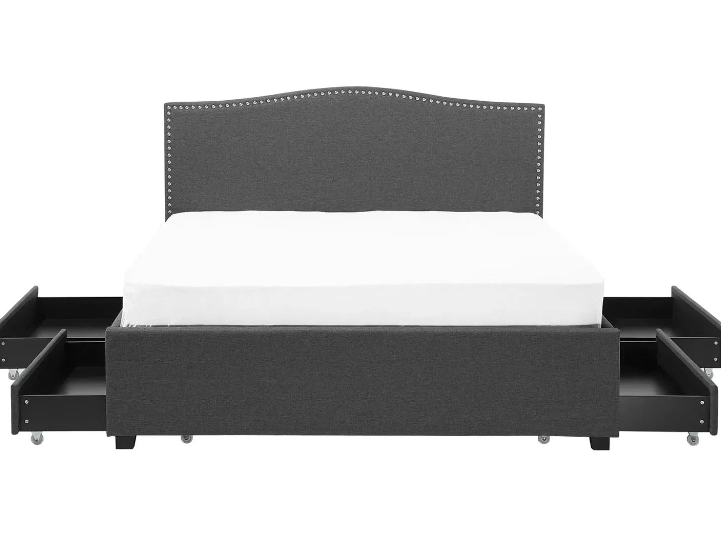 New MONTPELLIER Ciemno 180 x 200 cm LED Łóżka Tapicerowane|Łóżka Podwójne
