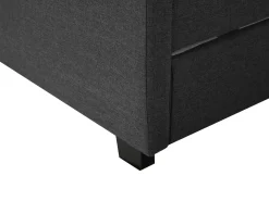 New MONTPELLIER Ciemno 180 x 200 cm LED Łóżka Tapicerowane|Łóżka Podwójne