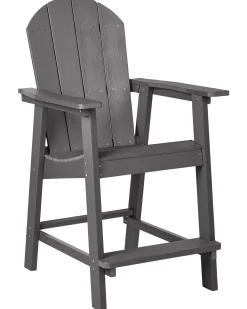 Krzesło barowe ogrodowe ADIRONDACK Materiał syntetyczny Ciemnoszary