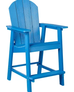 Krzesło barowe ogrodowe ADIRONDACK Materiał syntetyczny Niebieski