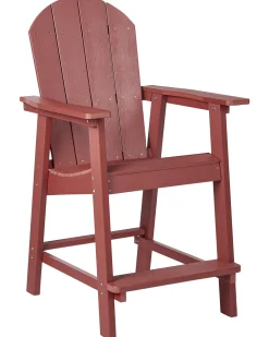 Krzesło barowe ogrodowe ADIRONDACK Materiał syntetyczny Czerwony
