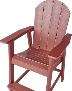 Krzesło barowe ogrodowe ADIRONDACK Materiał syntetyczny Czerwony