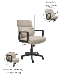 Discount Krzesło biurowe BYRON Beżowy Krzesła Biurowe Do Domu|Wszystkie Krzesła