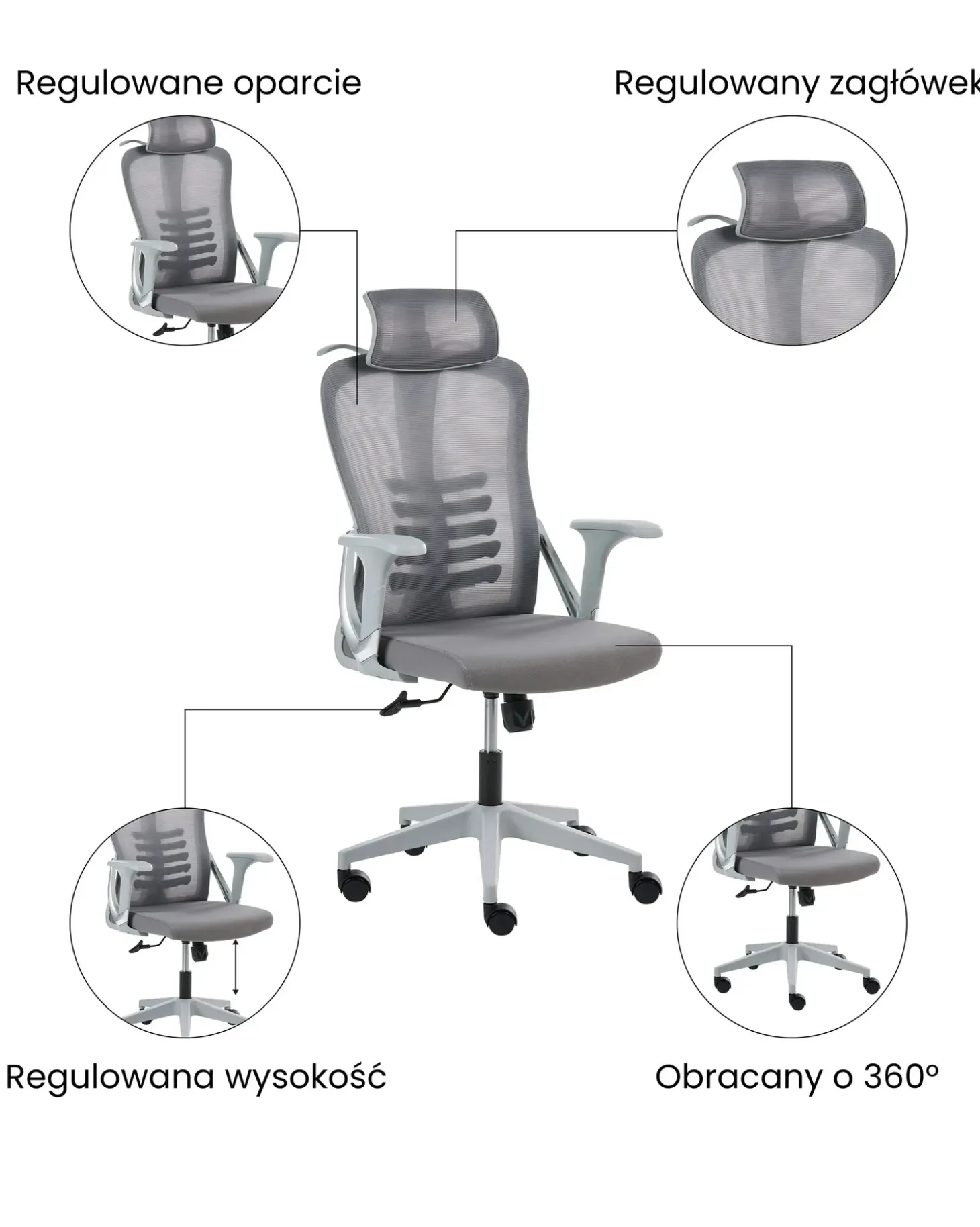 Clearance Krzesło biurowe ERGONOX Szary Profesjonalne Fotele Biurowe|Wszystkie Krzesła