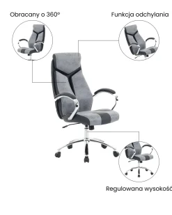 Discount Krzesło biurowe FORMULA Ekoskóra Szary Krzesła Biurowe Do Domu|Wszystkie Krzesła