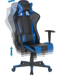 New Krzesło biurowe GAMER Ekoskóra Ciemnoniebieski Dzieci Wszystkie Krzesła|Wszystkie Meble I Akcesoria Dziecięce
