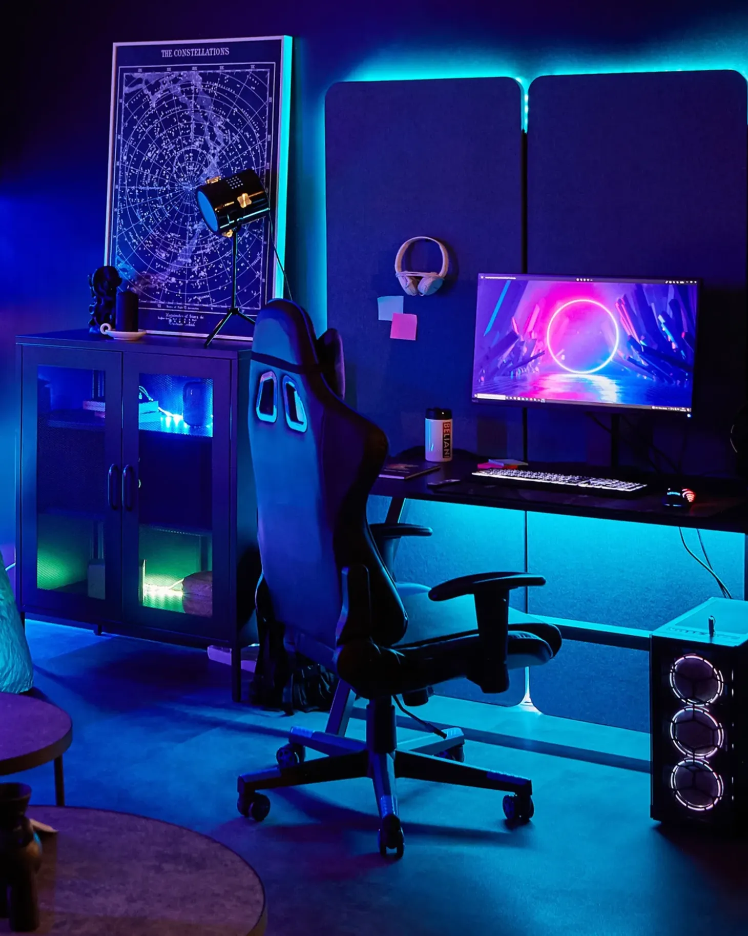 New Krzesło biurowe GAMER Ekoskóra Ciemnoniebieski Dzieci Wszystkie Krzesła|Wszystkie Meble I Akcesoria Dziecięce