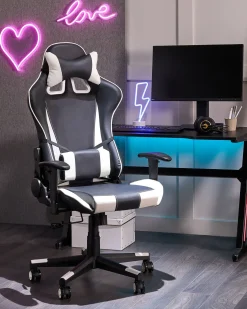 Discount Krzesło biurowe GAMER Ekoskóra Biały Dzieci Wszystkie Krzesła|Wszystkie Meble I Akcesoria Dziecięce
