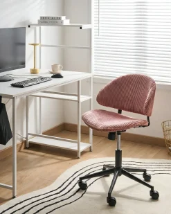 Discount Krzesło biurowe KIANA Sztruks Różowy Krzesła Biurowe Do Domu|Wszystkie Krzesła