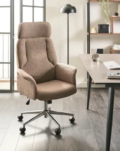 Discount Krzesło biurowe PILOT Boucle Brązowy Krzesła Biurowe Do Domu|Wszystkie Krzesła