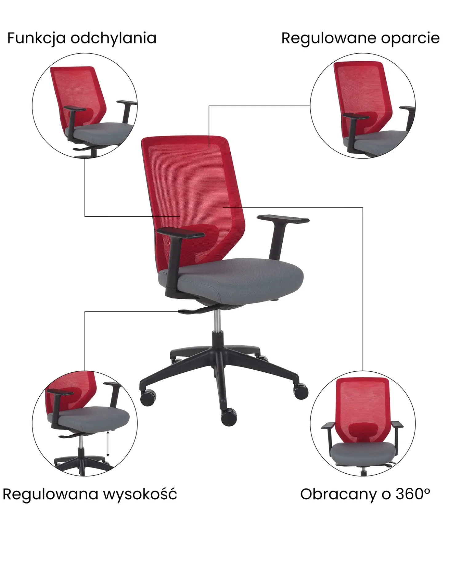 Outlet Krzesło biurowe VIRTUOSO Czerwony Dzieci Wszystkie Krzesła|Wszystkie Meble I Akcesoria Dziecięce