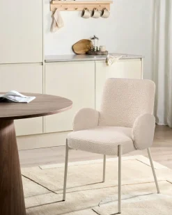 Outlet Krzesło do jadalni MAGEE Boucle Jasno Wszystkie Krzesła|Krzesła Tapicerowane