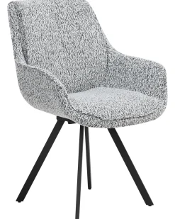 Discount Krzesło do jadalni Obrotowy MARCELLUS Boucle Czarny/ biały Wszystkie Krzesła|Krzesła Tapicerowane