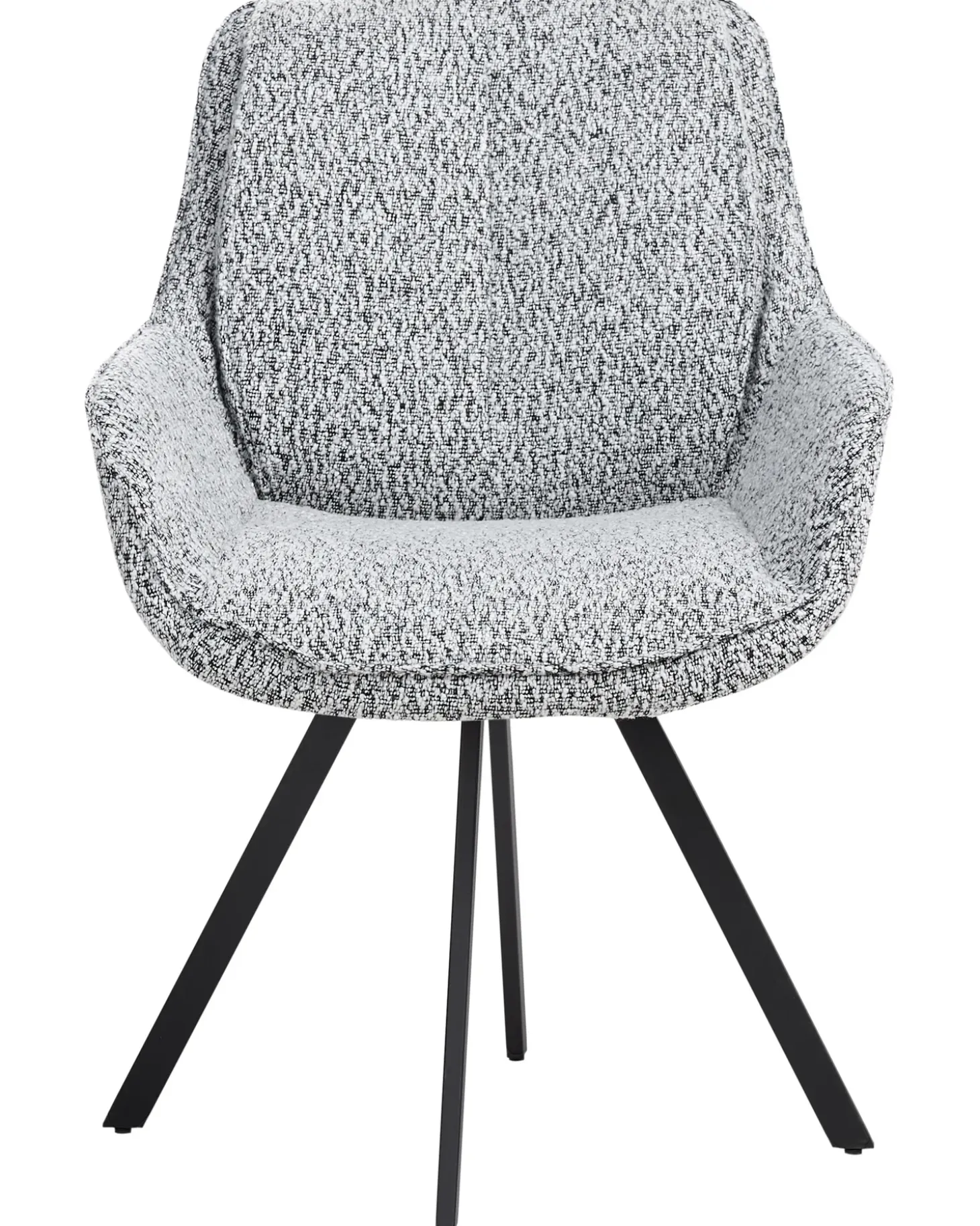 Discount Krzesło do jadalni Obrotowy MARCELLUS Boucle Czarny/ biały Wszystkie Krzesła|Krzesła Tapicerowane