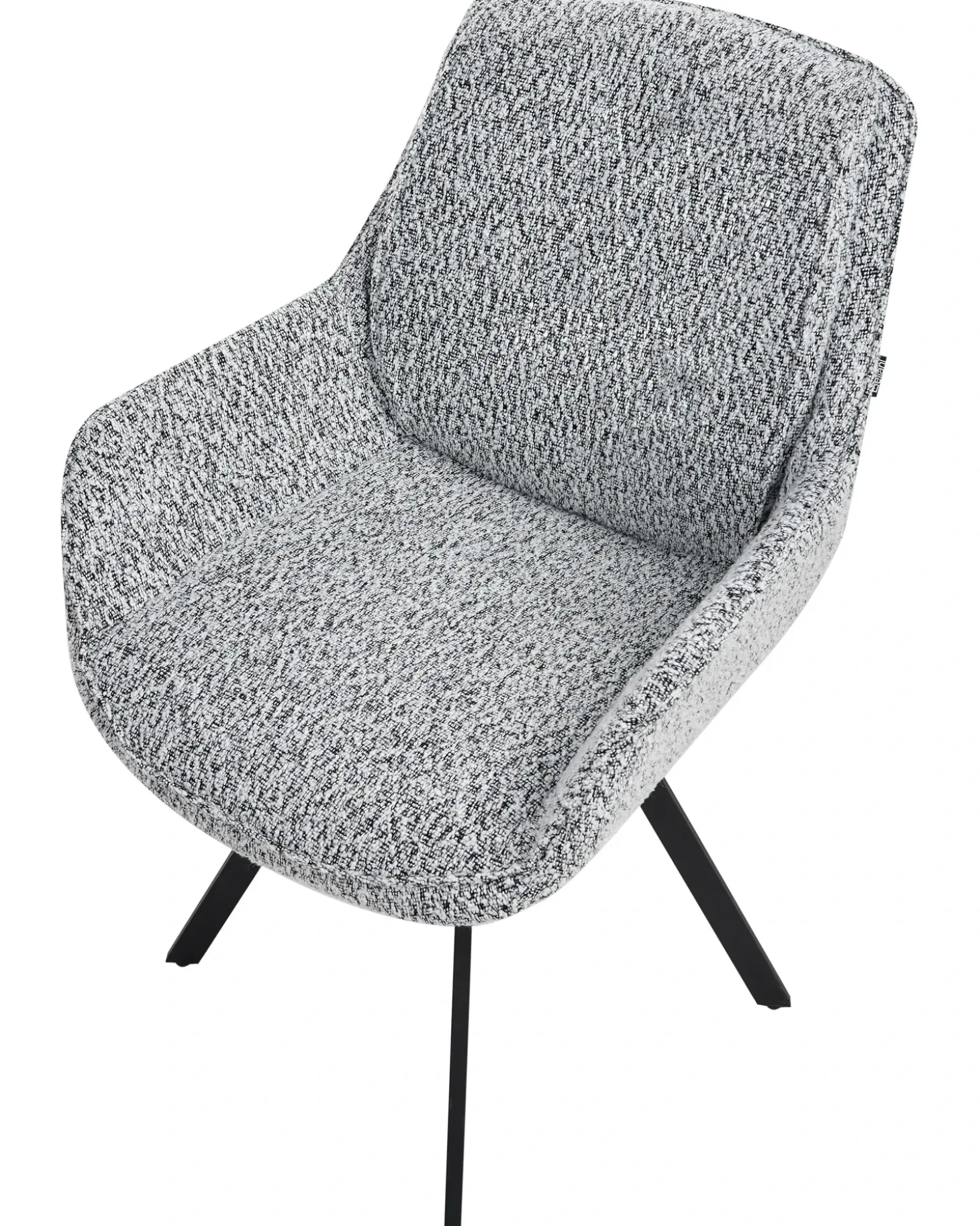 Discount Krzesło do jadalni Obrotowy MARCELLUS Boucle Czarny/ biały Wszystkie Krzesła|Krzesła Tapicerowane