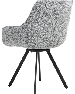 Discount Krzesło do jadalni Obrotowy MARCELLUS Boucle Czarny/ biały Wszystkie Krzesła|Krzesła Tapicerowane